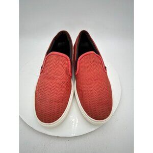 Jimmy Choo Men Size EU 43 US 10 Red Leather White Sole Slip On Casual Shoes